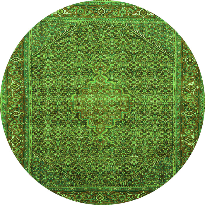 Square Persian Green Traditional Rug, tr1005grn