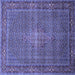 Square Persian Blue Traditional Rug, tr1005blu