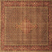 Square Persian Brown Traditional Rug, tr1005brn