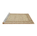 Sideview of Machine Washable Traditional Khaki Gold Rug, wshtr1006