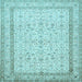 Square Persian Light Blue Traditional Rug, tr1006lblu