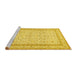 Sideview of Machine Washable Persian Yellow Traditional Rug, wshtr1006yw