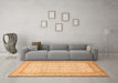 Machine Washable Persian Orange Traditional Area Rugs in a Living Room, wshtr1006org