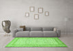 Machine Washable Persian Green Traditional Area Rugs in a Living Room,, wshtr1006grn