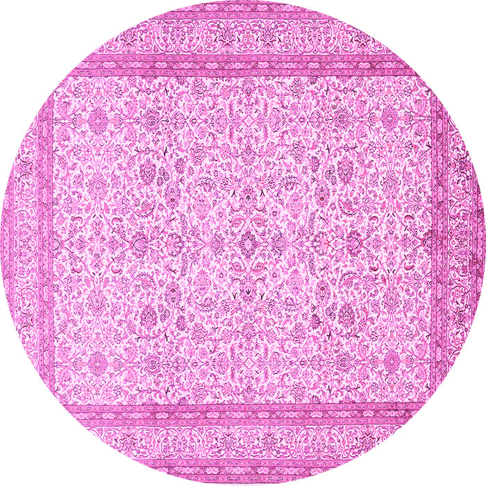 Round Persian Pink Traditional Rug, tr1006pnk