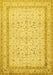 Machine Washable Persian Yellow Traditional Rug, wshtr1006yw