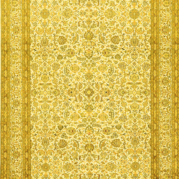 Machine Washable Persian Yellow Traditional Rug, wshtr1006yw