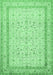 Machine Washable Persian Emerald Green Traditional Area Rugs, wshtr1006emgrn