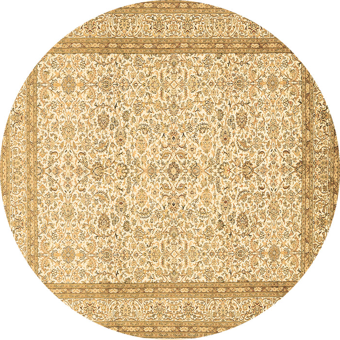 Round Persian Brown Traditional Rug, tr1006brn