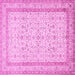 Square Persian Pink Traditional Rug, tr1006pnk