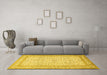 Machine Washable Persian Yellow Traditional Rug in a Living Room, wshtr1006yw