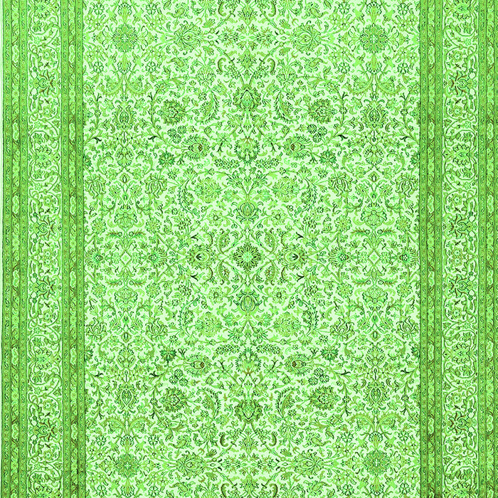 Serging Thickness of Machine Washable Persian Green Traditional Area Rugs, wshtr1006grn