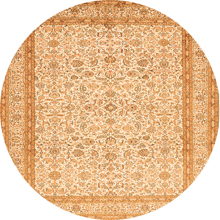 Machine Washable Persian Orange Traditional Area Rugs, wshtr1006org