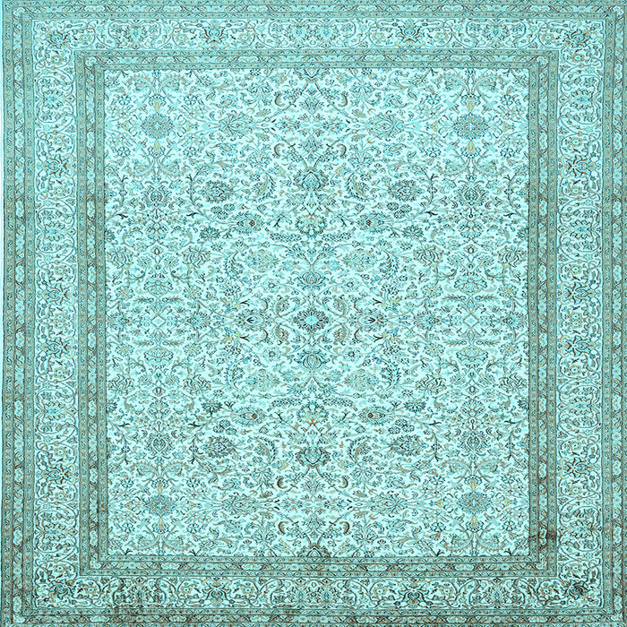 Square Machine Washable Persian Light Blue Traditional Rug, wshtr1006lblu