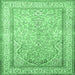 Square Persian Emerald Green Traditional Rug, tr1007emgrn