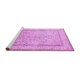 Sideview of Machine Washable Persian Purple Traditional Area Rugs, wshtr1007pur