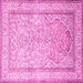 Square Persian Pink Traditional Rug, tr1007pnk