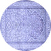 Round Persian Blue Traditional Rug, tr1007blu