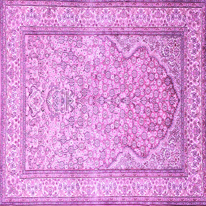 Square Machine Washable Persian Purple Traditional Area Rugs, wshtr1007pur