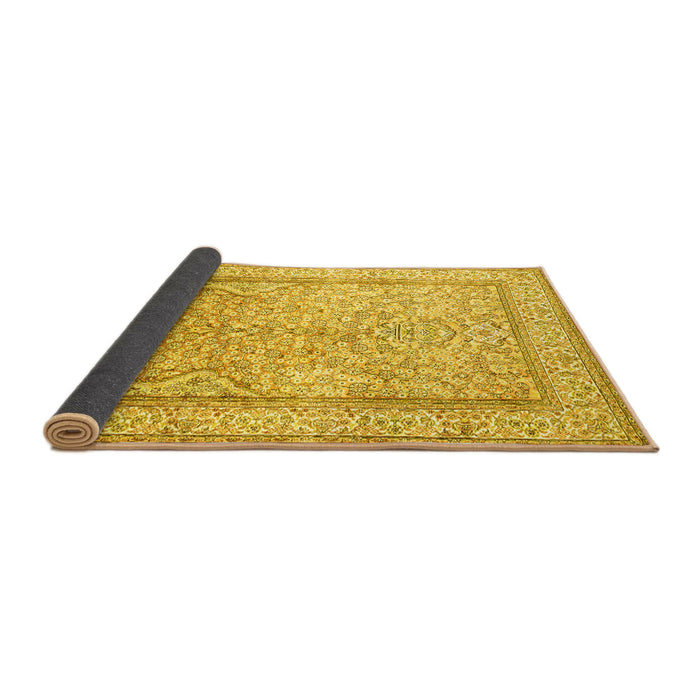 Sideview of Persian Yellow Traditional Rug, tr1007yw