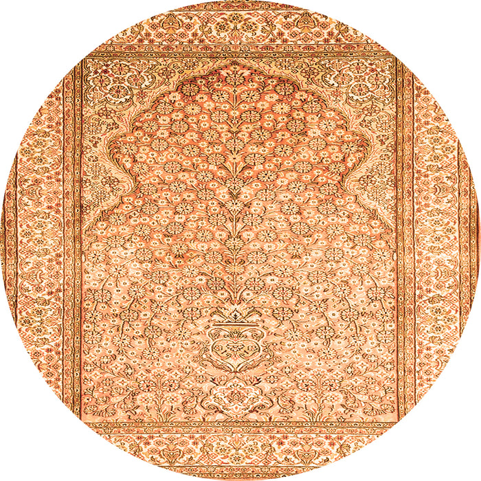 Machine Washable Persian Orange Traditional Area Rugs, wshtr1007org