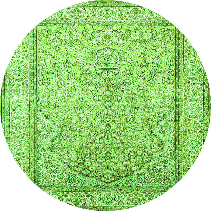 Machine Washable Persian Green Traditional Area Rugs, wshtr1007grn