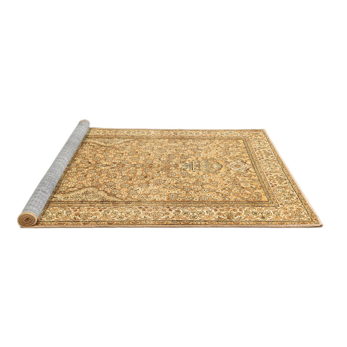 Sideview of Machine Washable Persian Brown Traditional Rug, wshtr1007brn