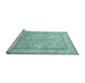 Sideview of Machine Washable Persian Light Blue Traditional Rug, wshtr1007lblu