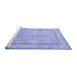 Sideview of Machine Washable Persian Blue Traditional Rug, wshtr1007blu