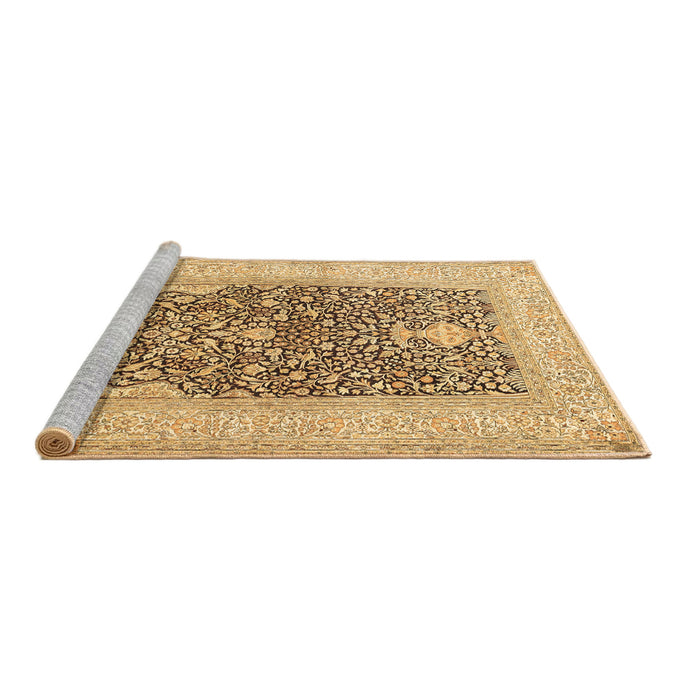 Sideview of Machine Washable Persian Brown Traditional Rug, wshtr1008brn