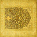 Square Persian Yellow Traditional Rug, tr1008yw