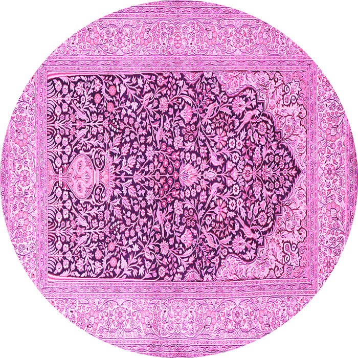 Round Persian Pink Traditional Rug, tr1008pnk