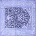 Square Persian Blue Traditional Rug, tr1008blu