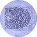 Round Persian Blue Traditional Rug, tr1008blu