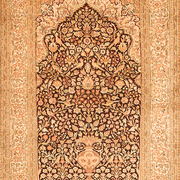 Serging Thickness of Machine Washable Persian Orange Traditional Area Rugs, wshtr1008org