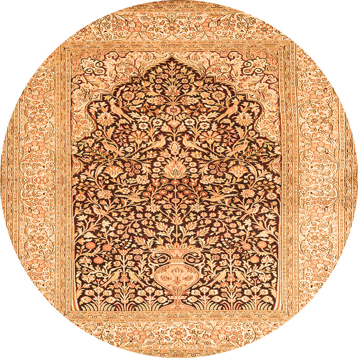 Square Persian Orange Traditional Rug, tr1008org