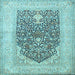 Square Persian Light Blue Traditional Rug, tr1008lblu