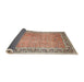 Sideview of Traditional Sienna Brown Persian Rug, tr1009