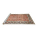 Sideview of Machine Washable Traditional Sienna Brown Rug, wshtr1009