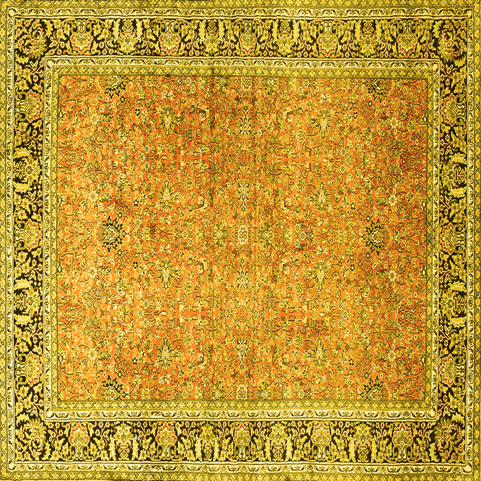 Square Persian Yellow Traditional Rug, tr1009yw