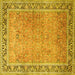 Square Persian Yellow Traditional Rug, tr1009yw