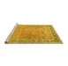 Sideview of Machine Washable Persian Yellow Traditional Rug, wshtr1009yw