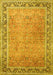 Machine Washable Persian Yellow Traditional Rug, wshtr1009yw