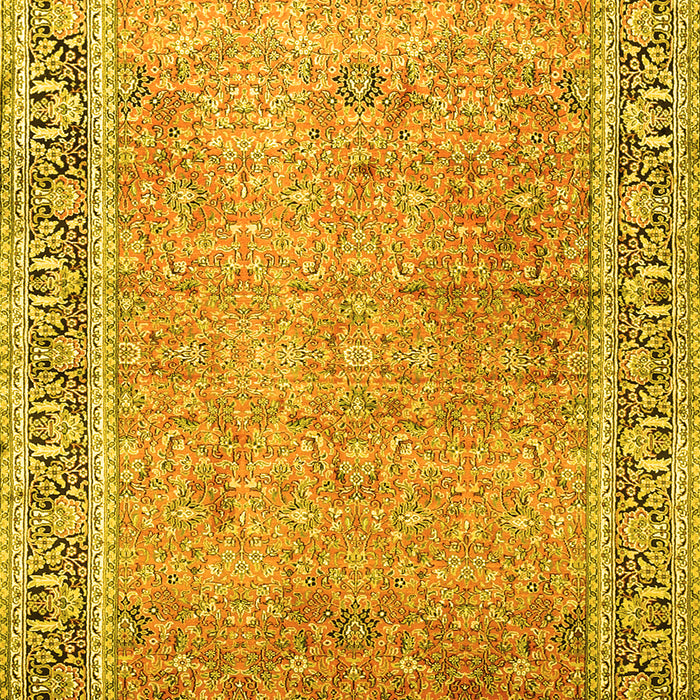 Machine Washable Persian Yellow Traditional Rug, wshtr1009yw