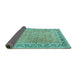 Sideview of Persian Turquoise Traditional Rug, tr1009turq