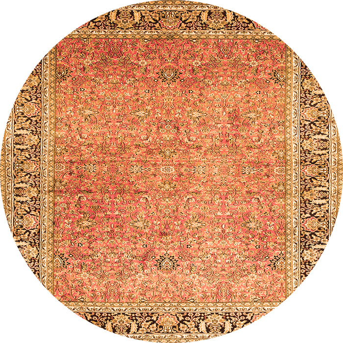 Square Persian Orange Traditional Rug, tr1009org