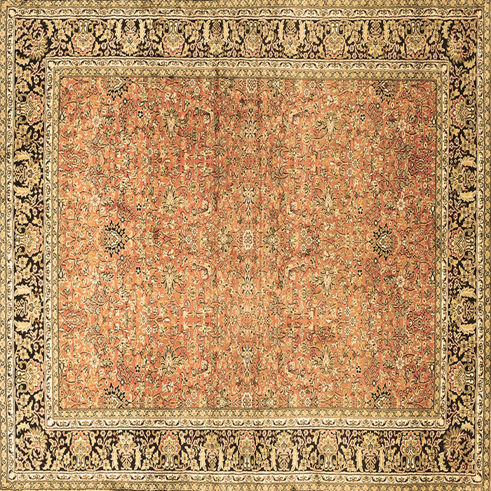 Square Persian Brown Traditional Rug, tr1009brn
