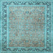 Square Persian Light Blue Traditional Rug, tr1009lblu