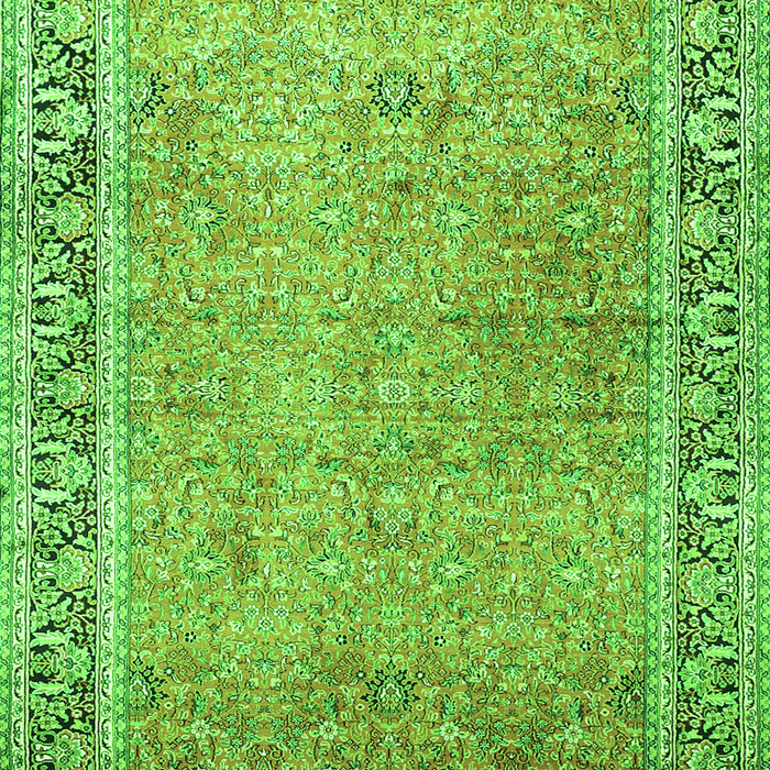 Serging Thickness of Machine Washable Persian Green Traditional Area Rugs, wshtr1009grn