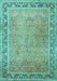 Machine Washable Persian Turquoise Traditional Area Rugs, wshtr1009turq